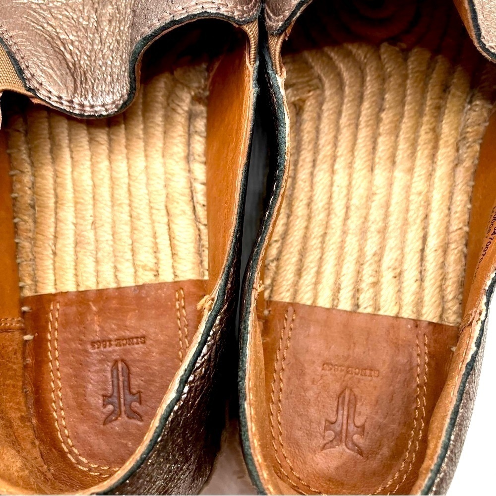 Frye Isabel Metallic Gold Slip on Espadrilles womens 6.5 - Picture 6 of 8